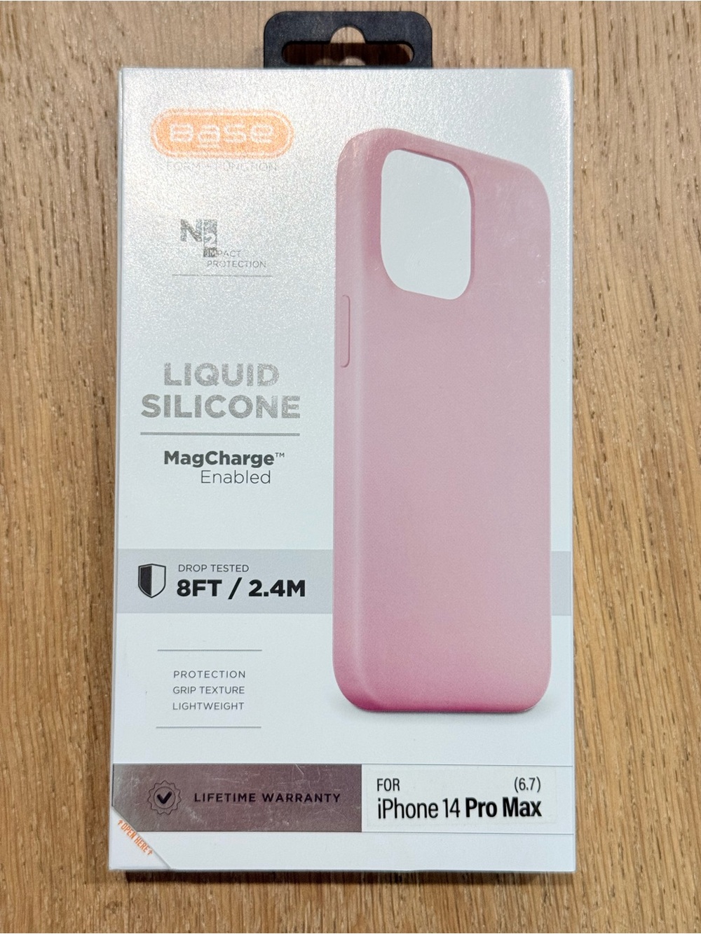 New Base Liquid Silicone MagCharge Case for iPhone 14 Pro Max - Light pink